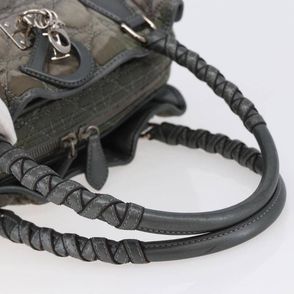 Christian Dior Canage Hand Bag Nylon Gray Silver Auth 147959 - Picture 7 of 16